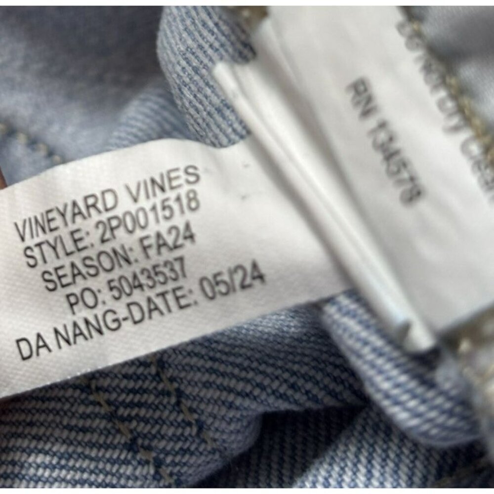 Vineyard Vines High Rise Straight Crop Jeans Light Wash Frayed Hem Womens 28 - Picture 7 of 7